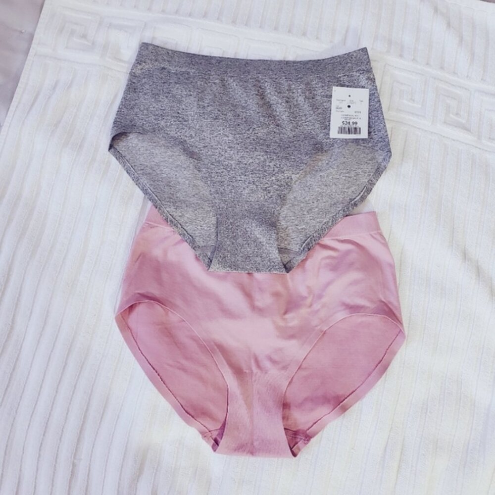 NWT TAHARI 2X Heather Gray + Rose High Waisted Panty